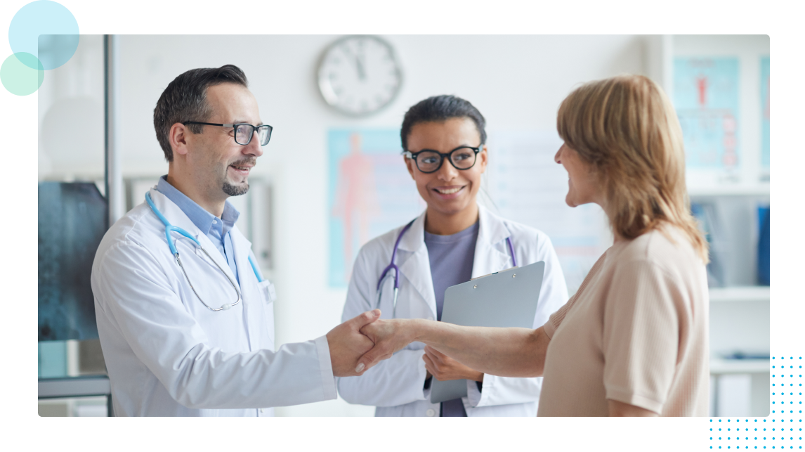 Load video: medical doctor and nurse helping patient in doctor&#39;s office